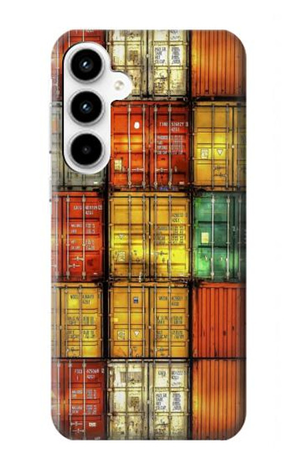 W3861 Colorful Container Block Hard Case and Leather Flip Case For Samsung Galaxy A35 5G