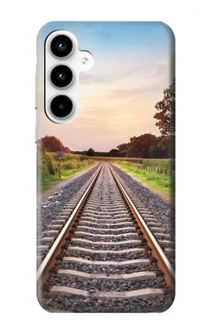 W3866 Railway Straight Train Track Hard Case and Leather Flip Case For Samsung Galaxy A35 5G