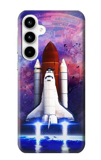 W3913 Colorful Nebula Space Shuttle Hard Case and Leather Flip Case For Samsung Galaxy A35 5G