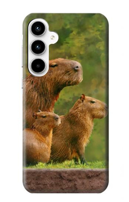 W3917 Capybara Family Giant Guinea Pig Hard Case and Leather Flip Case For Samsung Galaxy A35 5G