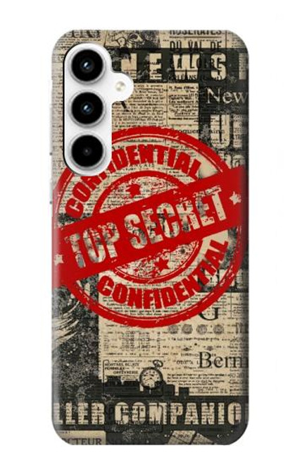 W3937 Text Top Secret Art Vintage Hard Case and Leather Flip Case For Samsung Galaxy A35 5G