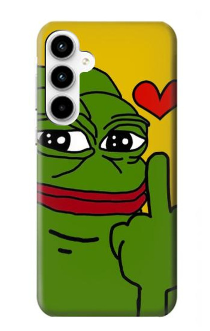 W3945 Pepe Love Middle Finger Hard Case and Leather Flip Case For Samsung Galaxy A35 5G