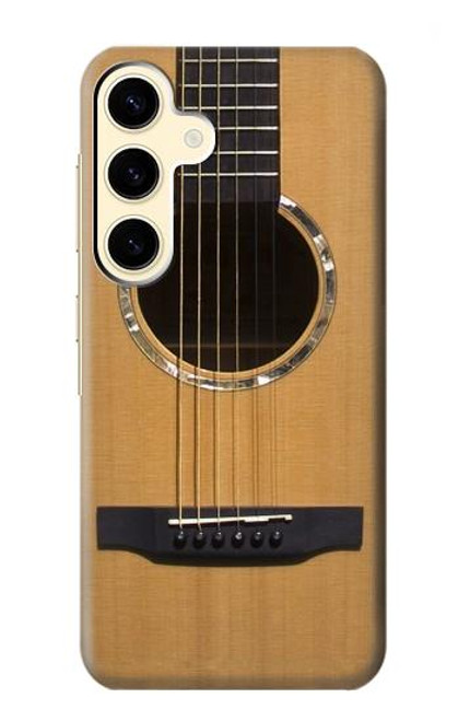 W0057 Acoustic Guitar Hard Case and Leather Flip Case For Samsung Galaxy S24