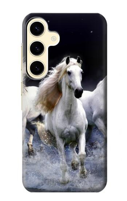 W0246 White Horse Hard Case and Leather Flip Case For Samsung Galaxy S24