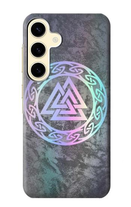 W3833 Valknut Odin Wotans Knot Hrungnir Heart Hard Case and Leather Flip Case For Samsung Galaxy S24