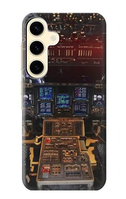 W3836 Airplane Cockpit Hard Case and Leather Flip Case For Samsung Galaxy S24
