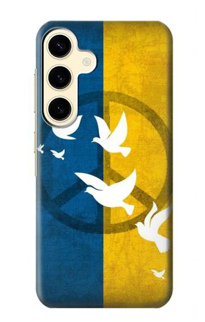 W3857 Peace Dove Ukraine Flag Hard Case and Leather Flip Case For Samsung Galaxy S24