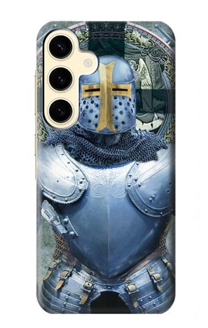 W3864 Medieval Templar Heavy Armor Knight Hard Case and Leather Flip Case For Samsung Galaxy S24