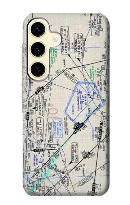 W3882 Flying Enroute Chart Hard Case and Leather Flip Case For Samsung Galaxy S24