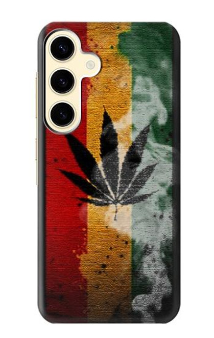 W3890 Reggae Rasta Flag Smoke Hard Case and Leather Flip Case For Samsung Galaxy S24