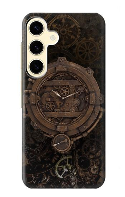 W3902 Steampunk Clock Gear Hard Case and Leather Flip Case For Samsung Galaxy S24