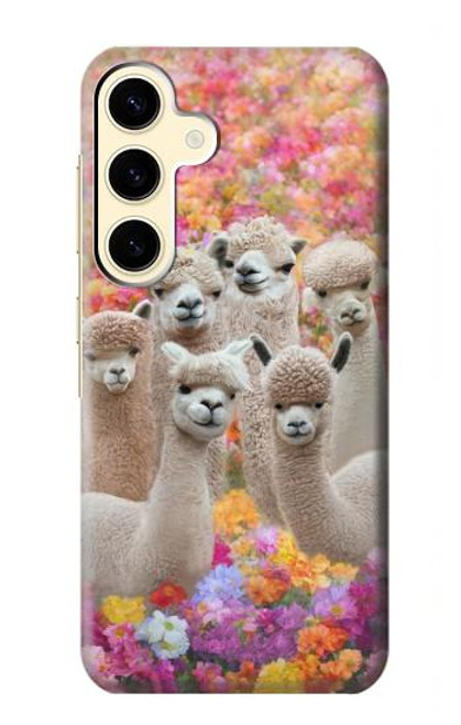W3916 Alpaca Family Baby Alpaca Hard Case and Leather Flip Case For Samsung Galaxy S24