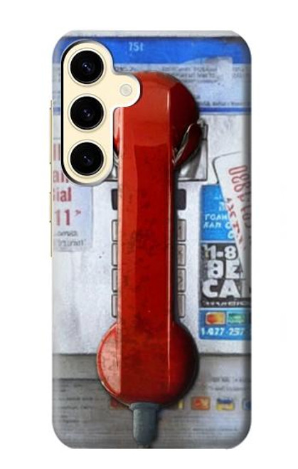 W3925 Collage Vintage Pay Phone Hard Case and Leather Flip Case For Samsung Galaxy S24