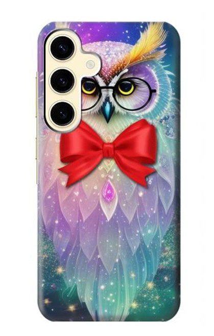 W3934 Fantasy Nerd Owl Hard Case and Leather Flip Case For Samsung Galaxy S24