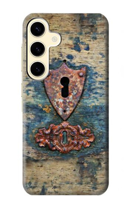W3955 Vintage Keyhole Weather Door Hard Case and Leather Flip Case For Samsung Galaxy S24
