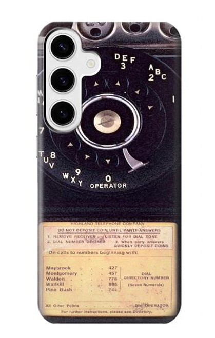 W0086 Payphone Vintage Hard Case and Leather Flip Case For Samsung Galaxy S24 Plus
