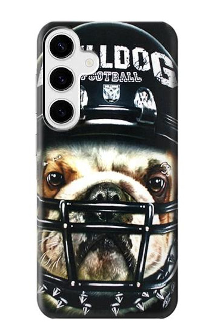 W0098 Bulldog American Football Hard Case and Leather Flip Case For Samsung Galaxy S24 Plus