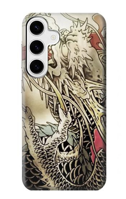 W0122 Yakuza Tattoo Hard Case and Leather Flip Case For Samsung Galaxy S24 Plus