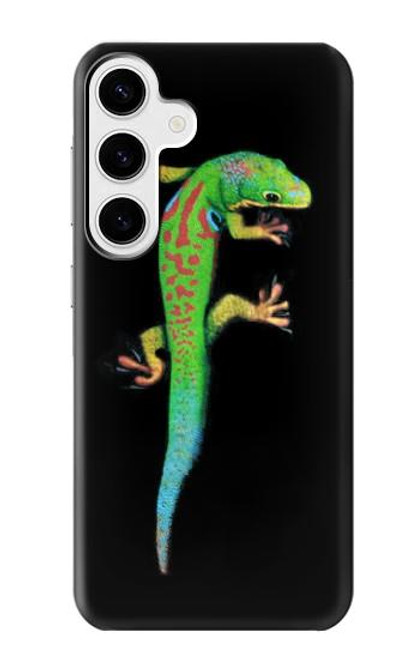 W0125 Green Madagascan Gecko Hard Case and Leather Flip Case For Samsung Galaxy S24 Plus