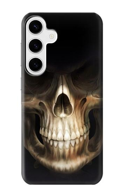 W1107 Skull Face Grim Reaper Hard Case and Leather Flip Case For Samsung Galaxy S24 Plus