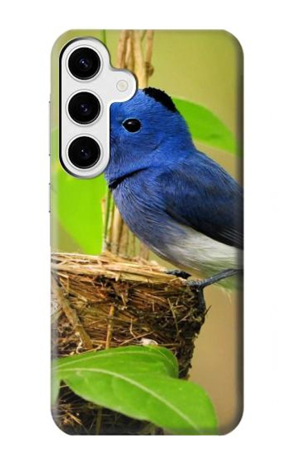 W3839 Bluebird of Happiness Blue Bird Hard Case and Leather Flip Case For Samsung Galaxy S24 Plus