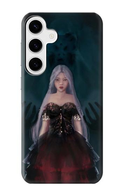 W3847 Lilith Devil Bride Gothic Girl Skull Grim Reaper Hard Case and Leather Flip Case For Samsung Galaxy S24 Plus