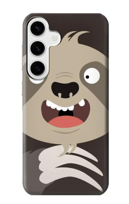 W3855 Sloth Face Cartoon Hard Case and Leather Flip Case For Samsung Galaxy S24 Plus