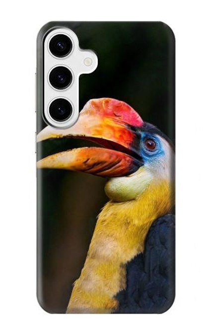 W3876 Colorful Hornbill Hard Case and Leather Flip Case For Samsung Galaxy S24 Plus