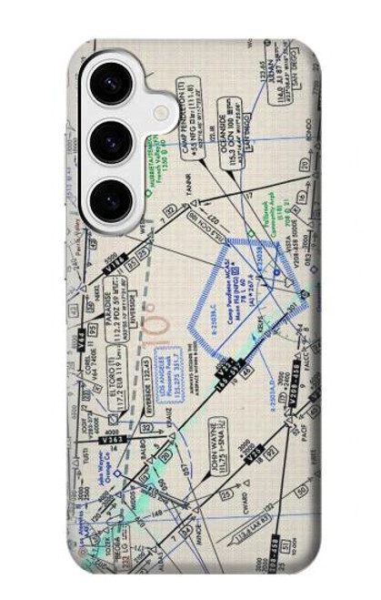 W3882 Flying Enroute Chart Hard Case and Leather Flip Case For Samsung Galaxy S24 Plus