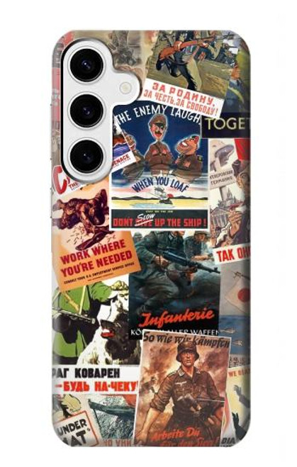 W3905 Vintage Army Poster Hard Case and Leather Flip Case For Samsung Galaxy S24 Plus