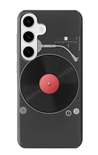 W3952 Turntable Vinyl Record Player Graphic Hard Case and Leather Flip Case For Samsung Galaxy S24 Plus