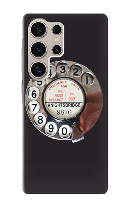 W0059 Retro Rotary Phone Dial On Hard Case and Leather Flip Case For Samsung Galaxy S24 Ultra