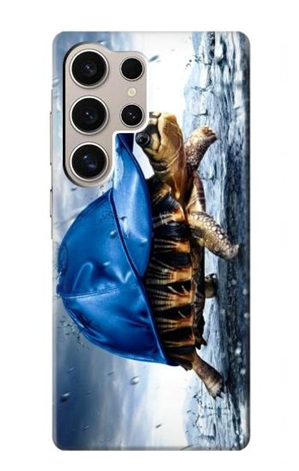 W0084 Turtle in the Rain Hard Case and Leather Flip Case For Samsung Galaxy S24 Ultra