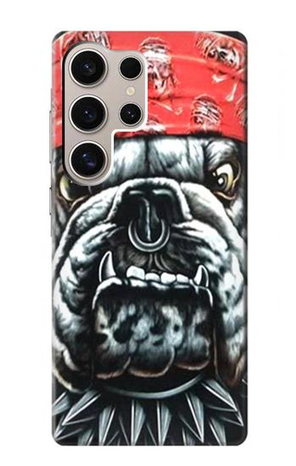 W0100 Bulldog American Football Hard Case and Leather Flip Case For Samsung Galaxy S24 Ultra