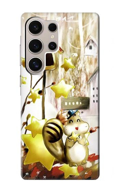 W0109 Cute Squirrel Cartoon Hard Case and Leather Flip Case For Samsung Galaxy S24 Ultra