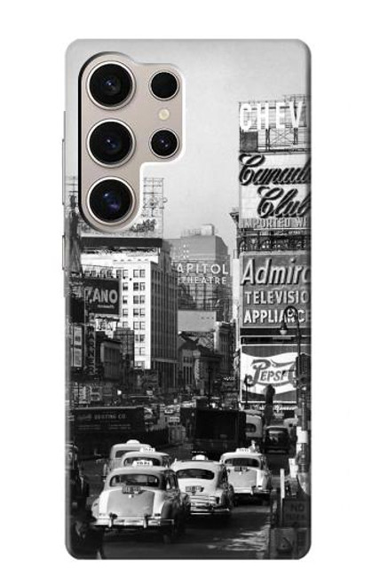 W0182 Old New York Vintage Hard Case and Leather Flip Case For Samsung Galaxy S24 Ultra