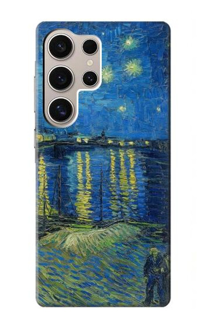 W3336 Van Gogh Starry Night Over the Rhone Hard Case and Leather Flip Case For Samsung Galaxy S24 Ultra