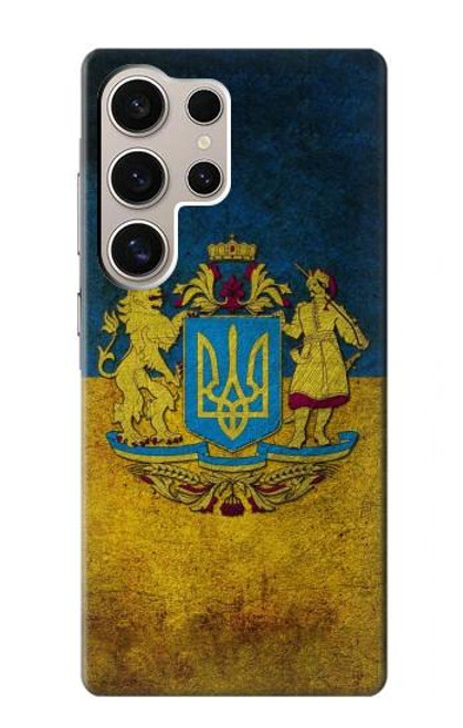 W3858 Ukraine Vintage Flag Hard Case and Leather Flip Case For Samsung Galaxy S24 Ultra