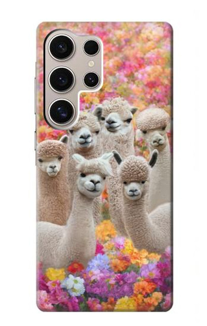 W3916 Alpaca Family Baby Alpaca Hard Case and Leather Flip Case For Samsung Galaxy S24 Ultra