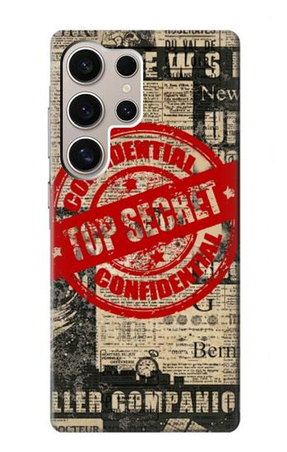 W3937 Text Top Secret Art Vintage Hard Case and Leather Flip Case For Samsung Galaxy S24 Ultra