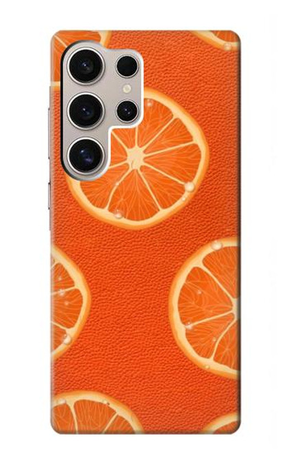 W3946 Seamless Orange Pattern Hard Case and Leather Flip Case For Samsung Galaxy S24 Ultra