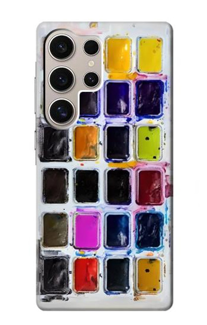 W3956 Watercolor Palette Box Graphic Hard Case and Leather Flip Case For Samsung Galaxy S24 Ultra