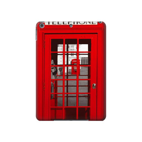 W0058 British Red Telephone Box Tablet Hard Case For iPad 10.2 (2021,2020,2019), iPad 9 8 7