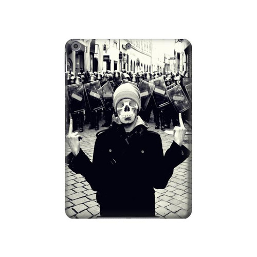 W1108 Skull Mask Man Protester Tablet Hard Case For iPad 10.2 (2021,2020,2019), iPad 9 8 7