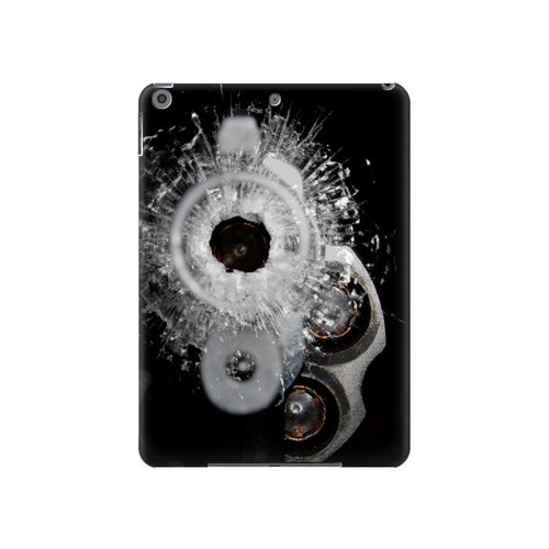 W2387 Gun Bullet Hole Glass Tablet Hard Case For iPad 10.2 (2021,2020,2019), iPad 9 8 7