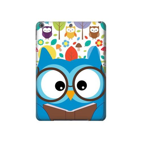 W2521 Cute Nerd Owl Cartoon Tablet Hard Case For iPad 10.2 (2021,2020,2019), iPad 9 8 7