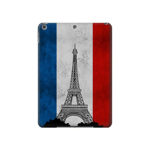 W2859 Vintage France Flag Eiffel Tower Tablet Hard Case For iPad 10.2 (2021,2020,2019), iPad 9 8 7