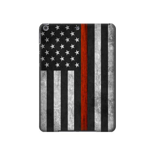 W3472 Firefighter Thin Red Line Flag Tablet Hard Case For iPad 10.2 (2021,2020,2019), iPad 9 8 7