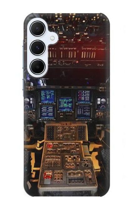 W3836 Airplane Cockpit Hard Case and Leather Flip Case For Samsung Galaxy A55 5G