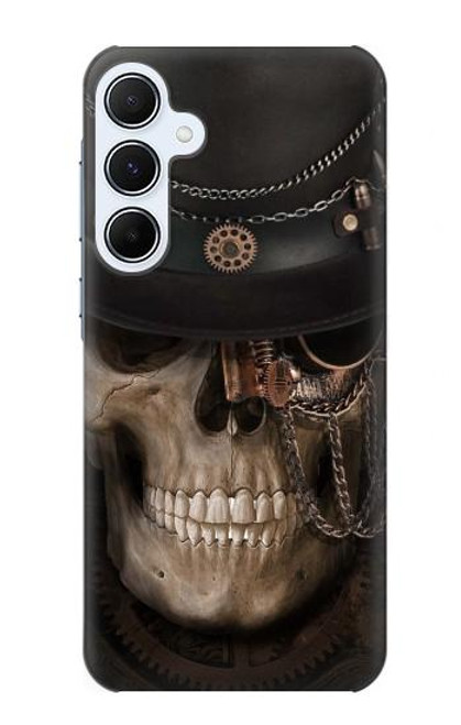 W3852 Steampunk Skull Hard Case and Leather Flip Case For Samsung Galaxy A55 5G